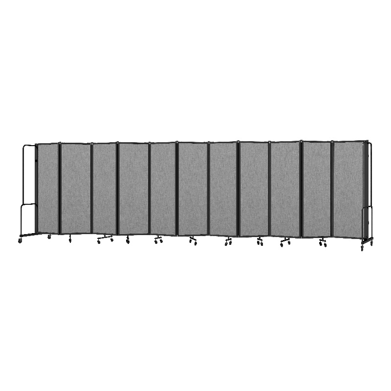 Pemberly Row Room Divider 6' Height 11 Sections Gray Panels Black Frame