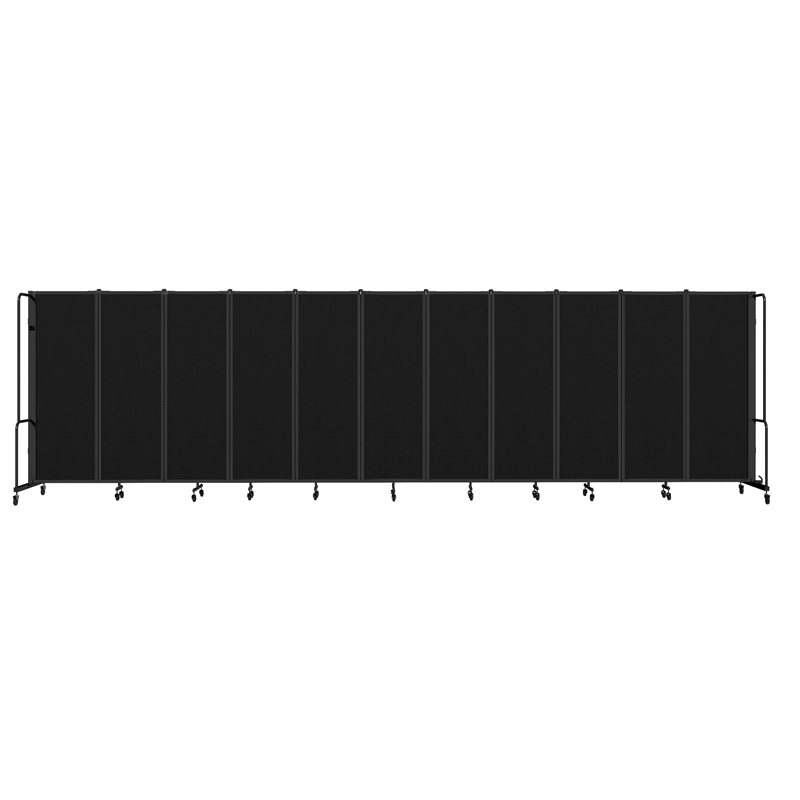 Pemberly Row Room Divider 6' Height 11 Sections Black Panel Black Frame