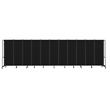 Pemberly Row Room Divider 6' Height 11 Sections Black Panel Black Frame