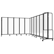 Pemberly Row Room Divider 6' Height 11 Sections Clear Acrylic Panels Black Frame