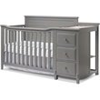Pemberly Row Set of 2 Double Dresser & Crib and Changer Panel Crib in Gray