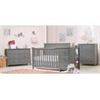 Pemberly Row Set of 2 4-Drawer Chest & Crib and Changer Panel Crib in Gray