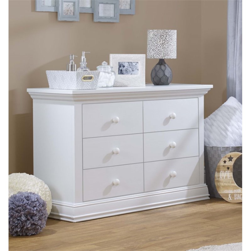 Pemberly Row Set of 2 4-in-1 Crib and Double Dresser in White