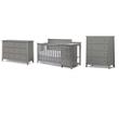 Pemberly Row Set of 3 Gray Crib and Changer & 4-Drawer Chest & Double Dresser