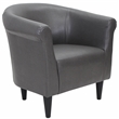 Pemberly Row Set of 2 Traditional Faux Leather Club Chair in Slate Gray