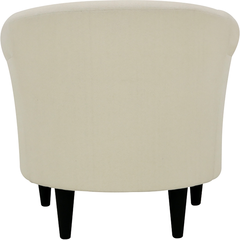 Pemberly Row Set of 2 Traditional Polyester Fabric Chair in Off White