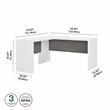 Pemberly Row Set of 2 L-Shaped Desk & Mobile File Cabinet in White & Gray