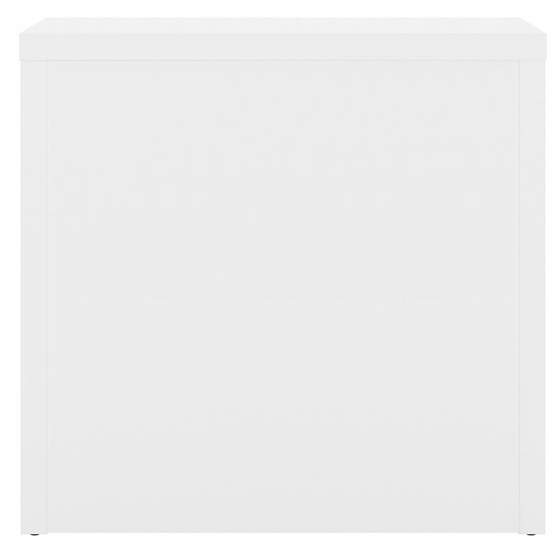 Pemberly Row Set of 2 L-Shaped Desk & Lateral File Cabinet in White & Gray