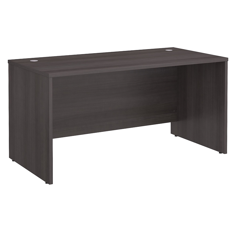 Pemberly Row Set of 2 Office Desk & 5-Shelf Bookcase in Storm Gray