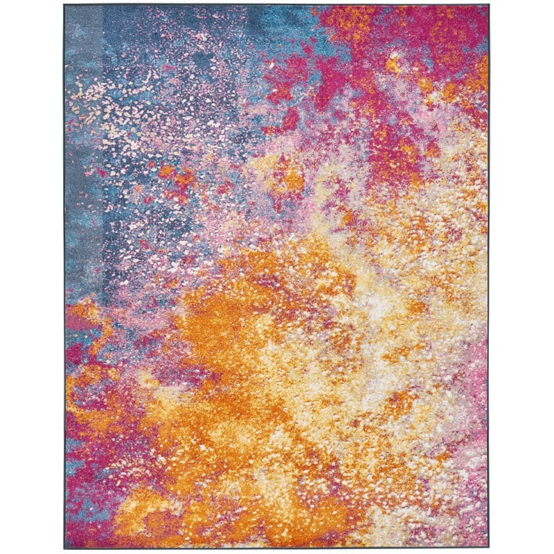 Pemberly Row Contemporary 6' x 9' Multicolor Fabric Modern Area Rug