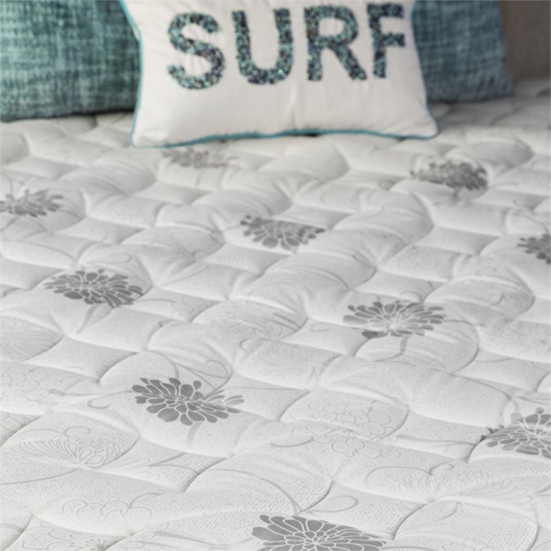 Pemberly Row Modern Fabric 9-Inch Full Euro Top Mattress in White
