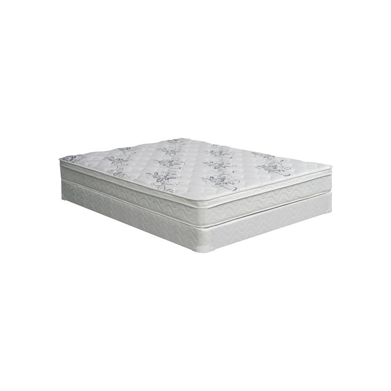 Pemberly Row Modern Fabric 9-Inch Full Euro Top Mattress in White