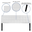 Pemberly Row Contemporary King Fabric Panel Headboard in White