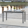 Pemberly Row Contemporary Outdoor Wood Patio Dining Table in Gray Wash