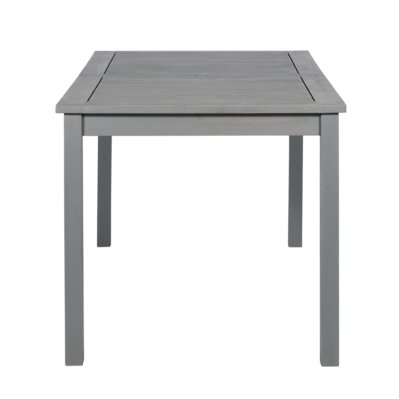 Pemberly Row Contemporary Outdoor Wood Patio Dining Table in Gray Wash