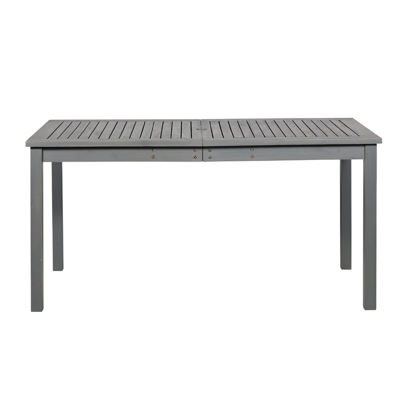 Pemberly Row Contemporary Outdoor Wood Patio Dining Table in Gray Wash