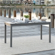 Pemberly Row Contemporary Outdoor Wood Patio Dining Table in Gray Wash
