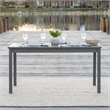 Pemberly Row Contemporary Outdoor Wood Patio Dining Table in Gray Wash