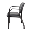 Pemberly Row Contemporary Upholstered Vinyl Guest Chair in Black
