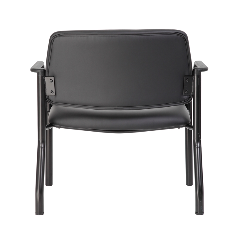 Pemberly Row Contemporary Upholstered Vinyl Guest Chair in Black