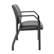 Pemberly Row Contemporary Upholstered Vinyl Guest Chair in Black