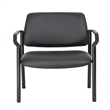 Pemberly Row Contemporary Upholstered Vinyl Guest Chair in Black