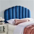Pemberly Row Full/Queen Modern Performance Velvet Headboard in Navy