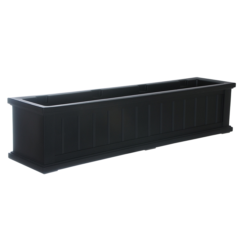 Pemberly Row 4ft Weatherproof Coastal Plastic Window Box in Black