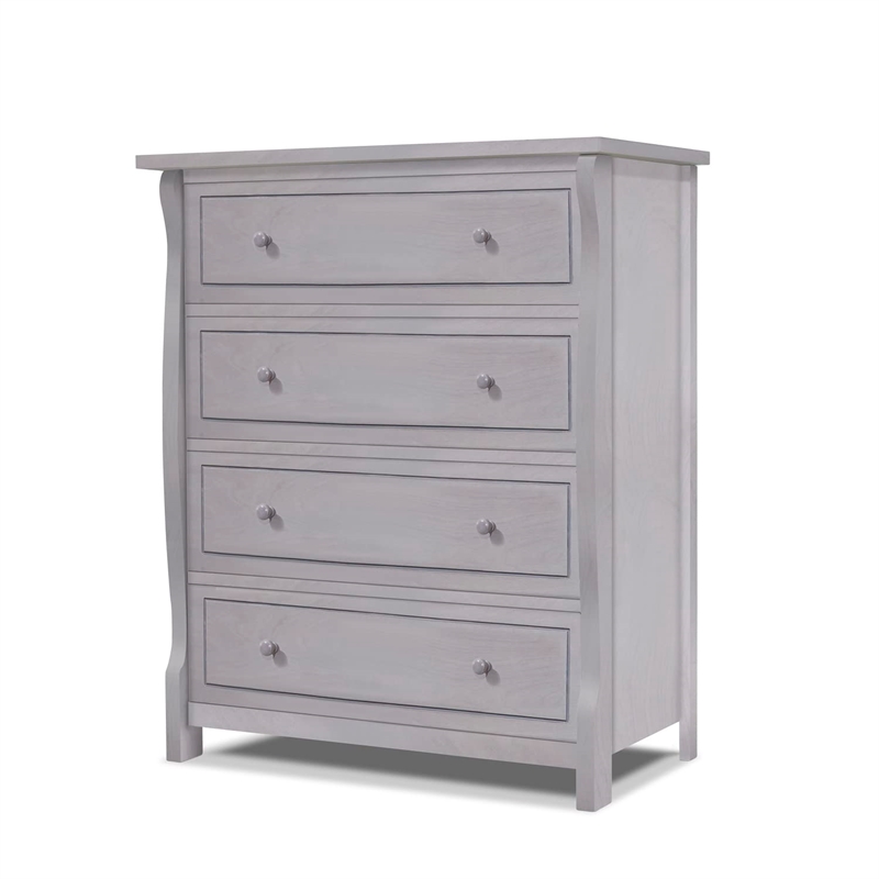 Pemberly Row Contemporary 4 Drawer Dresser in Weathered Gray