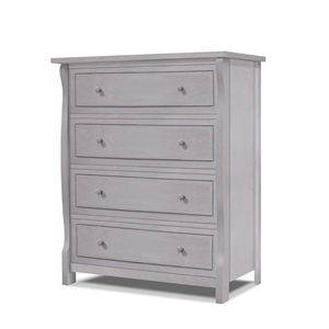 Pemberly Row Contemporary 4 Drawer Dresser in Weathered Gray