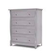 Pemberly Row Contemporary 4 Drawer Dresser in Weathered Gray
