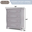 Pemberly Row Contemporary 4 Drawer Dresser in Weathered Gray