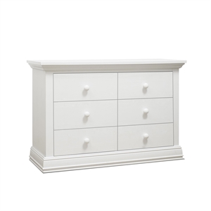 Pemberly Row Contemporary Wood Double Dresser in White Finish