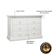 Pemberly Row Contemporary Wood Double Dresser in White Finish