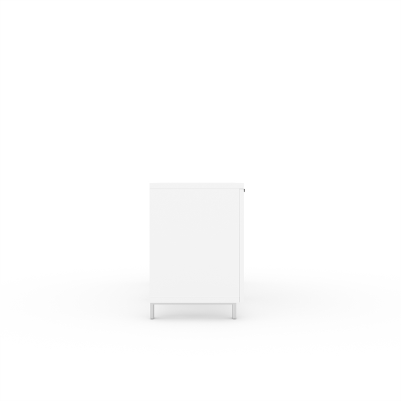 Pemberly Row Contemporary Credenza with 2 Drawers and 2 Doors in White