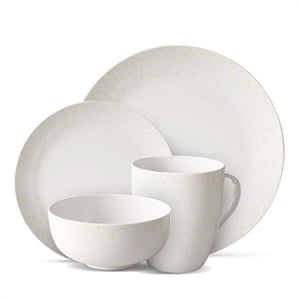 Pemberly Row Porcelain Dinnerset 16 Piece in Coupe Diamond Confetti