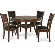 Pemberley Row Solid Wood Brown Dining Set Round Elegant Details 47