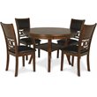 Pemberley Row Solid Wood Brown Dining Set Round Elegant Details 47