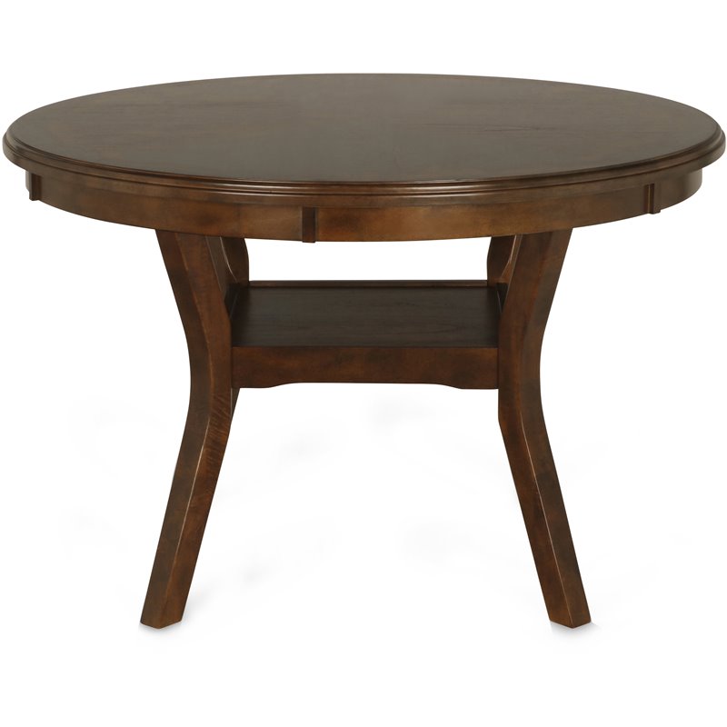Pemberley Row Solid Wood Brown Dining Set Round Elegant Details 47