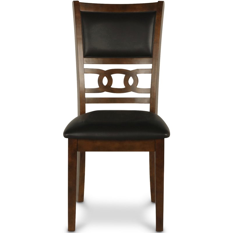 Pemberley Row Solid Wood Brown Dining Set Round Elegant Details 47