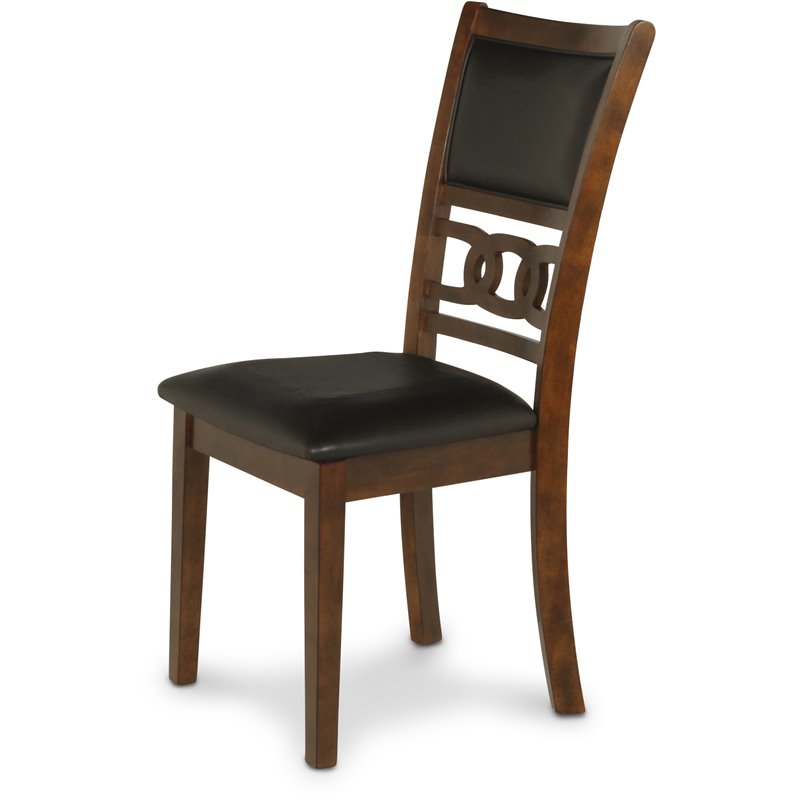Pemberley Row Solid Wood Brown Dining Set Round Elegant Details 47