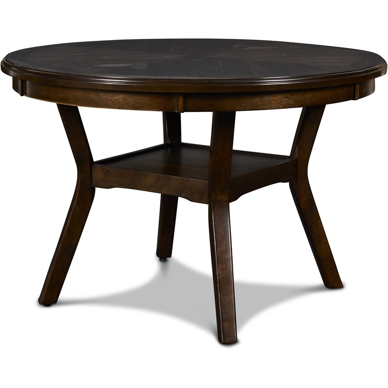 Pemberly Row Solid Wood 5-Piece Round Dining Set in Cherry Brown