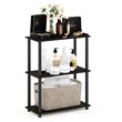 Pemberly Row Turn-N-Tube Wood 3-Tier Shelf Display Rack in Espresso/Black