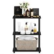 Pemberly Row Turn-N-Tube Wood 3-Tier Shelf Display Rack in Espresso/Black