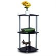 Pemberly Row Turn-N-Tube Wood 3-Tier Corner Display Rack in Black/Gray