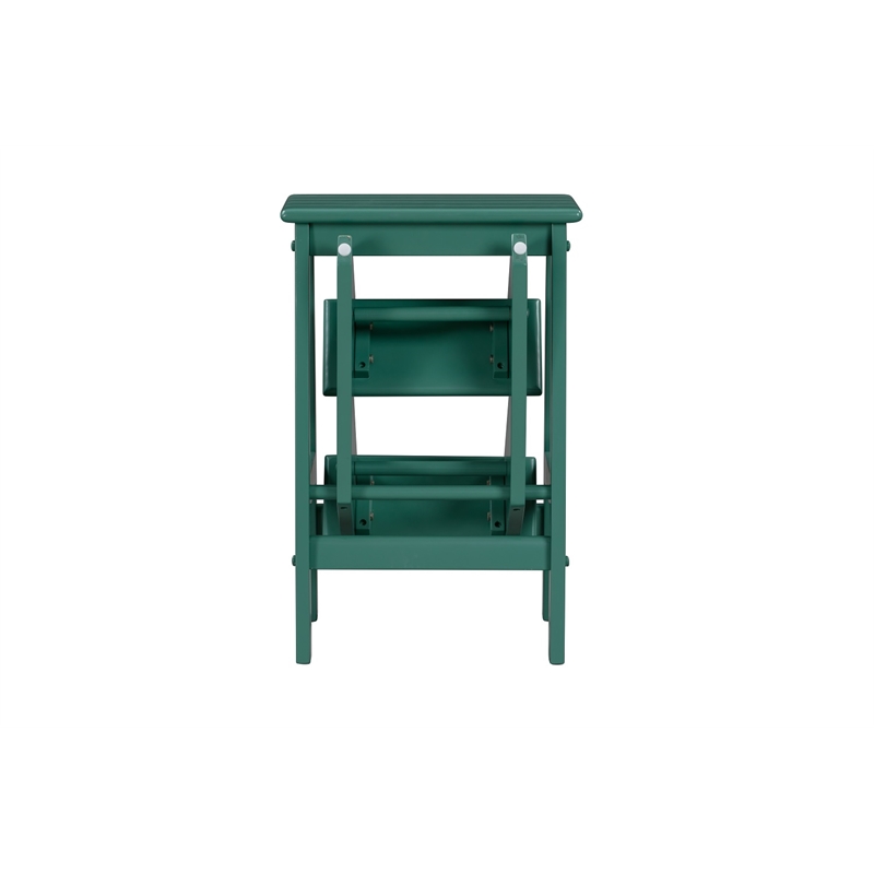 Pemberly Row Wood 24.5 in. Folding Step Stool in Jadepool Green Finish