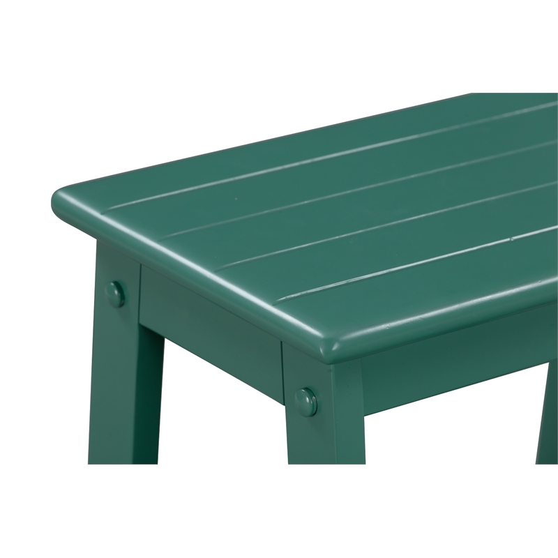 Pemberly Row Wood 24.5 in. Folding Step Stool in Jadepool Green Finish
