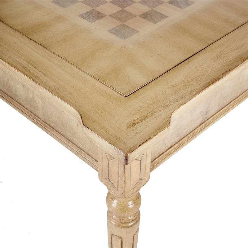 Pemberly Row Contemporary Antique Beige Multi-Game Card Table