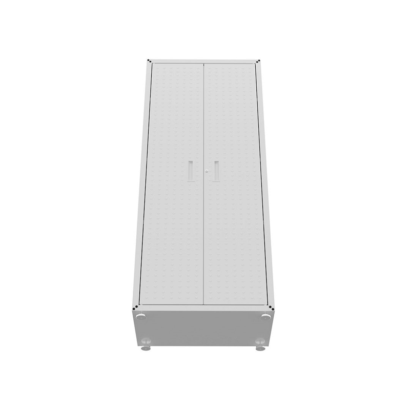 Pemberly Row Contemporary Tall Wood Garage Cabinet in White Finish