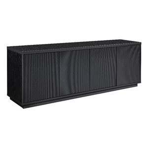 Pemberly Row Contemporary 70&quot Engineered Wood Black TV Stand